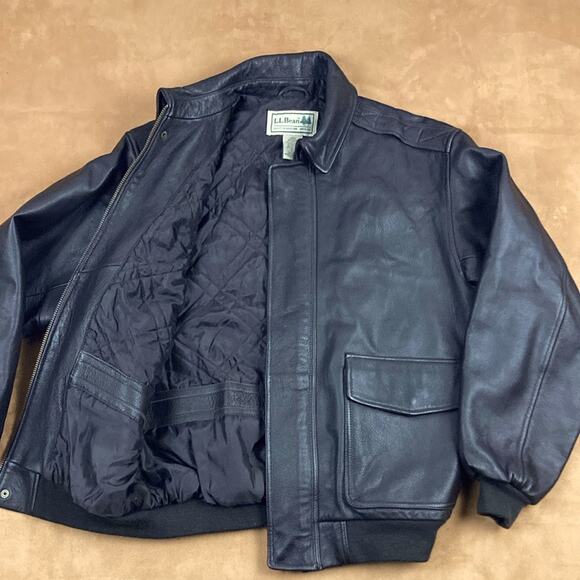L.L Bean Goatskin Flying Tiger A-2 Thinsulate Leather Bomber Jacket Size L